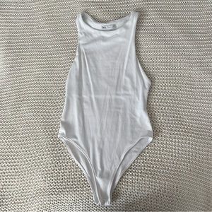 White Halter Bodysuit
